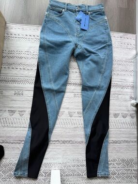 Mugler x H&M Sculpting Panel Jeans Blue/Black EU 40 US 10 NWT Rare